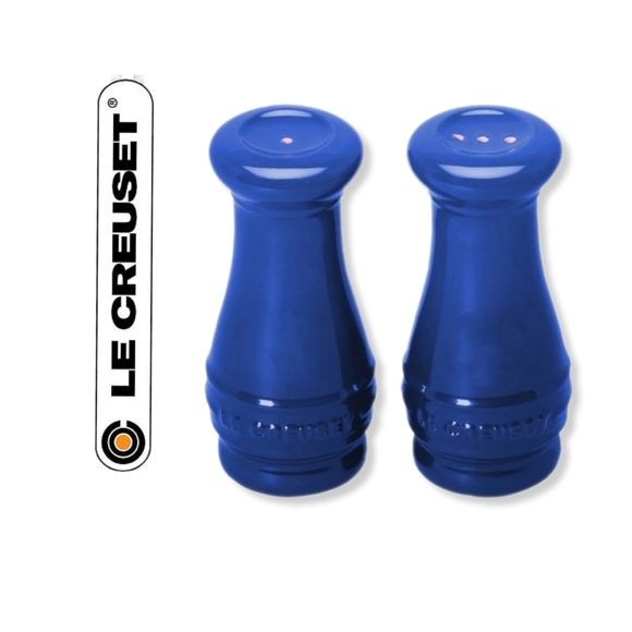 Le Creuset Stoneware Salt and Pepper Shakers Cobalt Blue